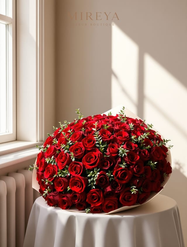 Bouquet Bordeaux — 51 roses rouges