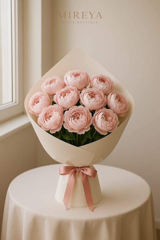 Bouquet Cashmere — 11 Pink Peonies