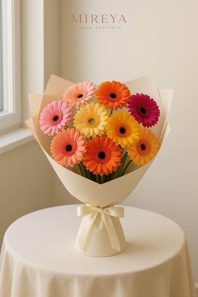 Bouquet Daisy — 11 gerberas multicolores