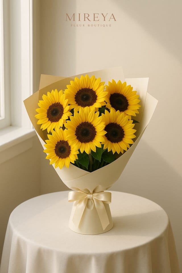 Bouquet Hélios — 7 tournesols