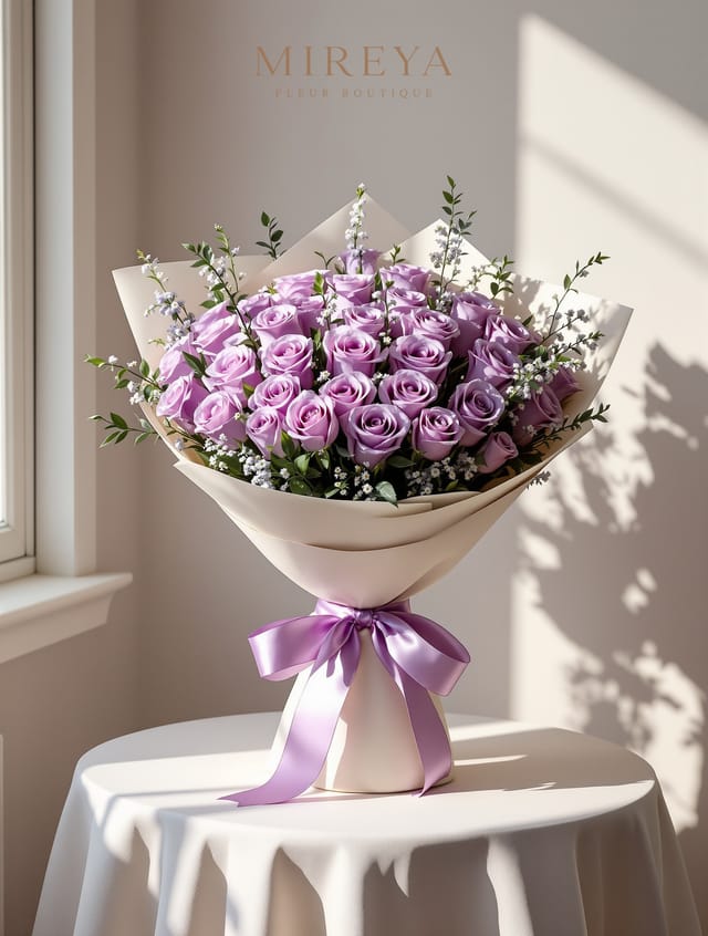 Bouquet Lavande — 25 roses lavande