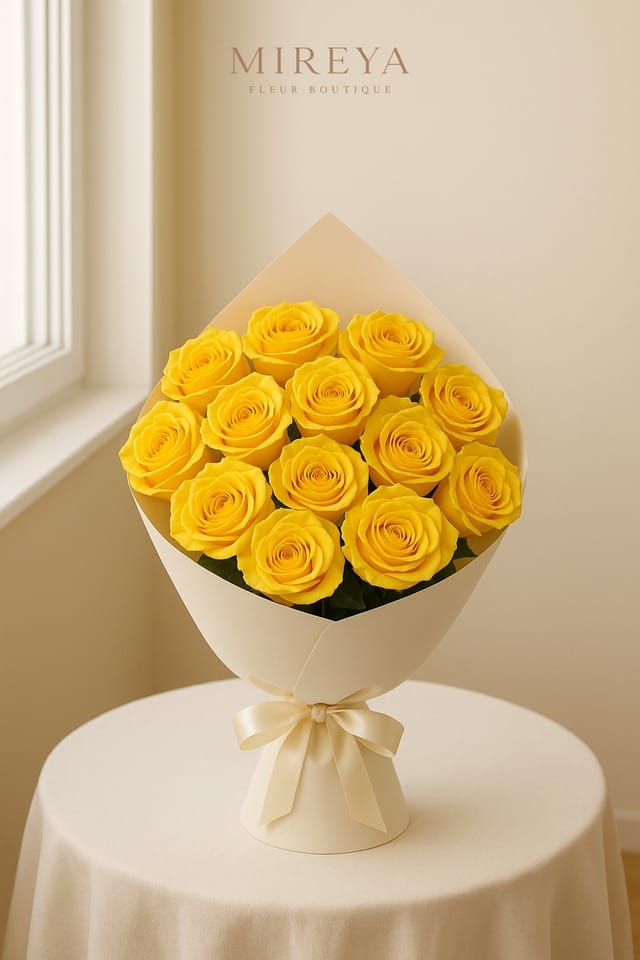 Bouquet Sunshine — 15 roses jaunes