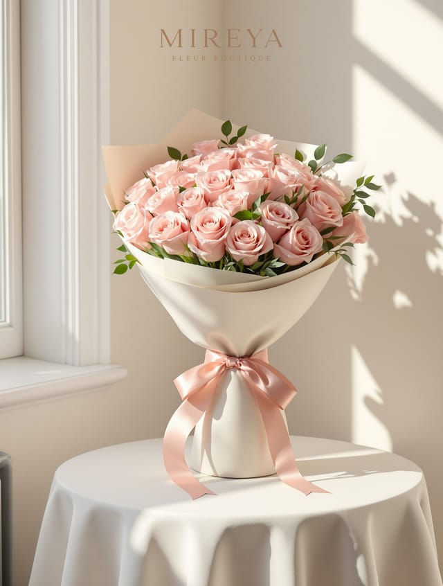 Bouquet Tendresse — 25 roses roses