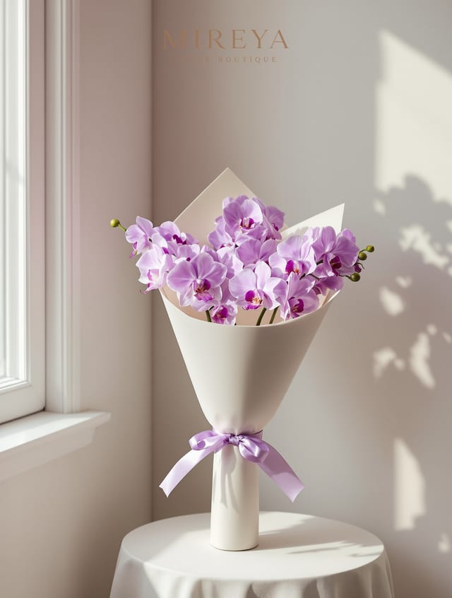 Bouquet Violet — 3 orchidées violettes
